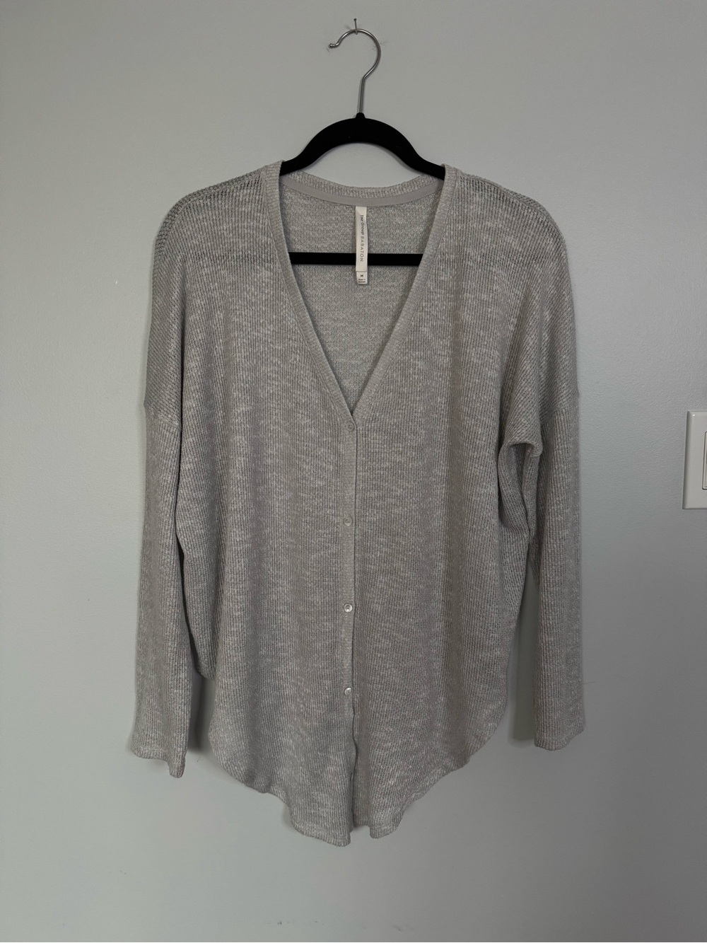 Aritzia The Group Babaton Grey Waffle Knit Tie Front Cardigan M - Picture 2 of 9
